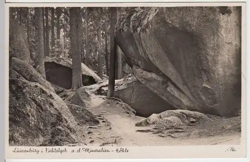 (15725) Foto AK Luisenburg, Fichtelgeb., Mineralienhöhle, vor 1945