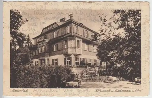 (15722) AK Marienbad, Böhmen, Restaurant Alm 1931