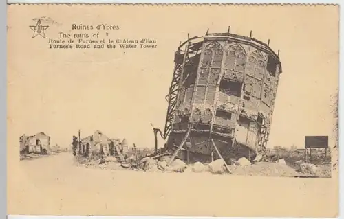 (15700) AK Ypres, Ypern, zerstörter Wasserturm 1926