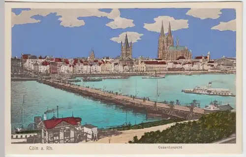 (15667) AK Köln, Stadtansicht, Groß Sankt Martin, Dom, vor 1945