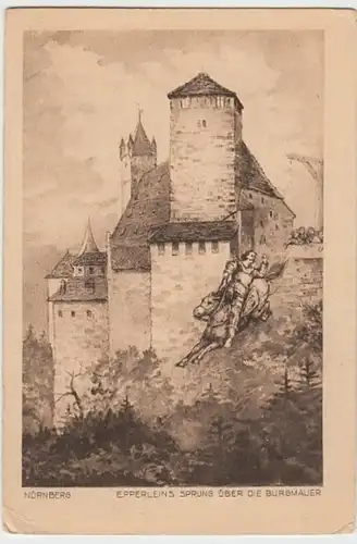 (15661) Künstler AK Nürnberg, Burg, Epperleins Sprung, vor 1945