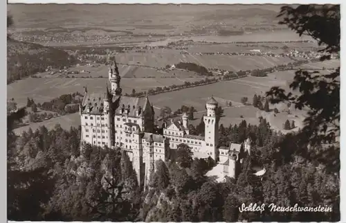 (15647) Foto AK Schwangau, Schloss Neuschwanstein 1966