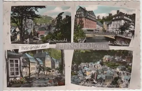 (15619) Foto AK Monschau, Eifel, Mehrbildkarte 1965