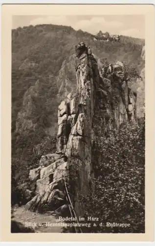 (15616) Foto AK Bodetal, Harz, Hexentanzplatzweg, Roßtrappe 1957
