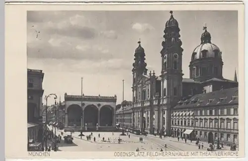 (15572) AK München, Feldherrnhalle, Theatinerkirche, vor 1945