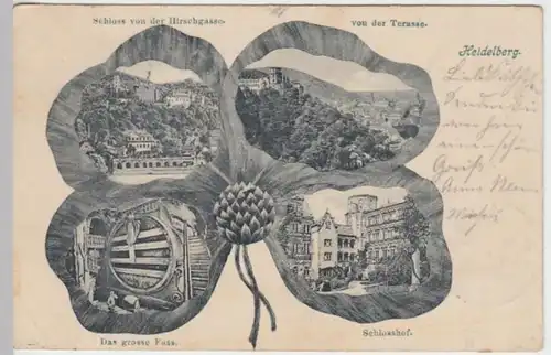 (15473) AK Heidelberg, Schloss, Schlosshof, Gr. Fass 1904