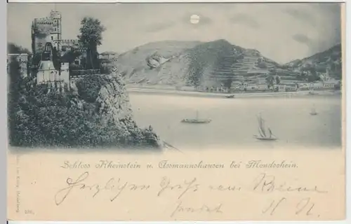 (15445) AK Trechtingshausen, Burg Rheinstein, Assmannshausen 1900