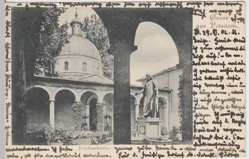(15421) AK Gruß aus Potsdam, Friedenskirche 1902