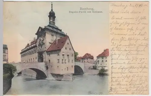 (15395) AK Bamberg, Rathaus 1901