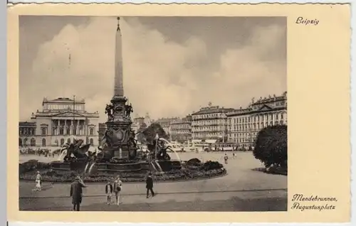 (15197) AK Leipzig, Augustusplatz, Mendebrunnen 1937