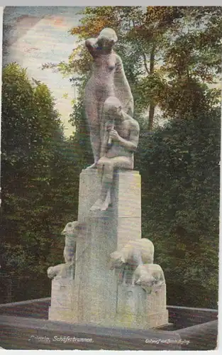 (15190) AK Leipzig, Schäferbrunnen 1908