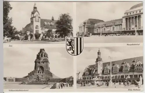 (15184) Foto AK Leipzig, Mehrbildkarte 1958
