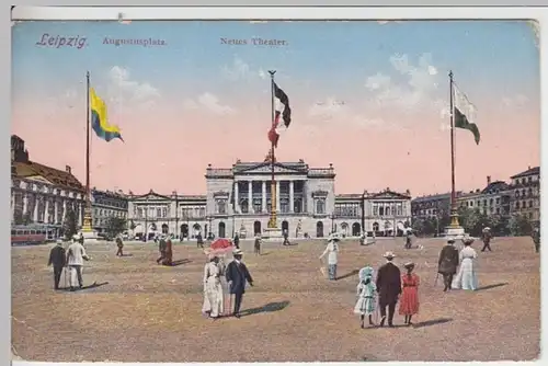 (15181) AK Leipzig, Augustusplatz, Oper 1914