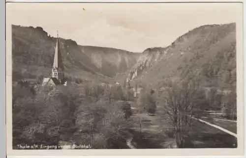 (15144) Foto AK Thale, Harz, Eingang Bodetal, vor 1945