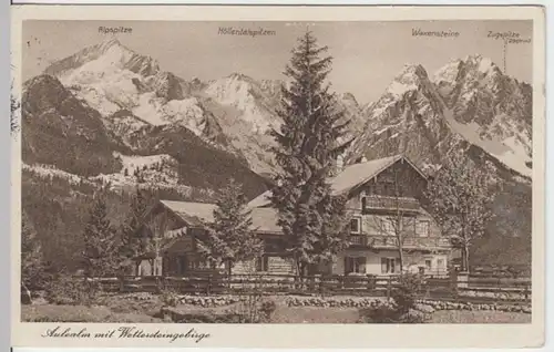 (15102) AK Garmisch-Partenkirchen, Aule Alm, Wetterstein. 1929