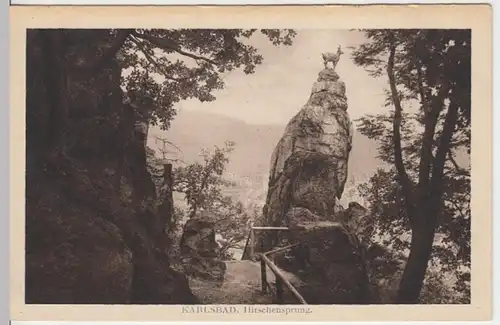 (15070) AK Karlsbad, Böhmen, Hirschsprung, vor 1945