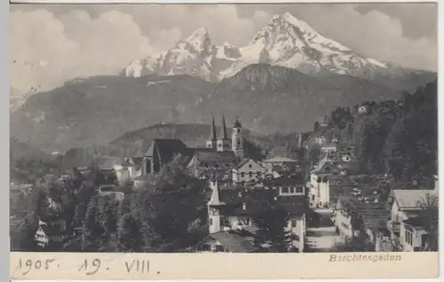 (15025) AK Berchtesgaden, Ortsansicht, Watzmann 1905