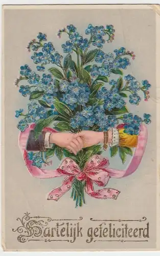 (14999) AK Glückwunsch, Prägekarte, Vergißmeinnicht 1921