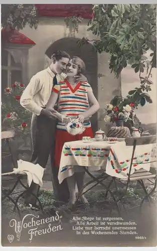 (14967) Foto AK Paare, Wochenendfreuden, vor 1945