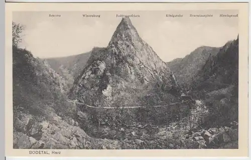 (14918) AK Bodetal, Harz, Roßtrappefelsen, vor 1945
