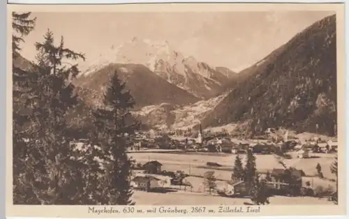 (14911) AK Mayrhofen, Tirol, Panorama, Grünberg, vor 1945