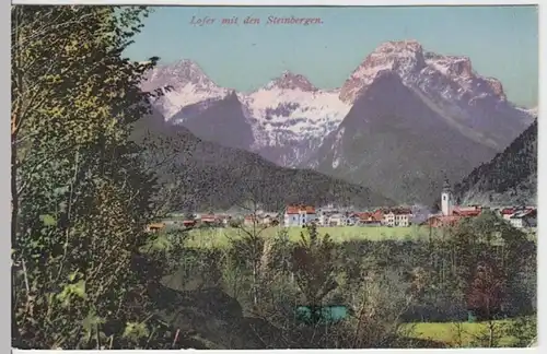 (14908) AK Lofer, Saalachtal, Panorama, Steinberge 1929