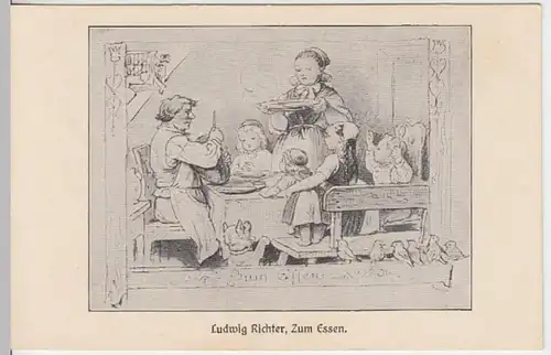 (14891) Künstler AK Ludwig Richter, Zum Essen, vor 1945