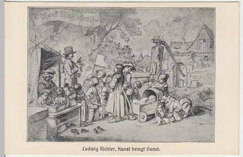 (14890) Künstler AK Ludwig Richter, Kunst bringt Gunst, vor 1945