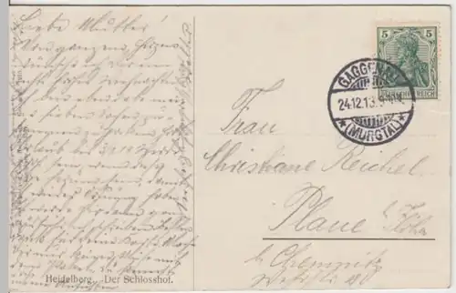 (14886) AK Heidelberg, Schlosshof 1913