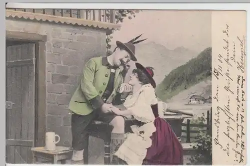 (14855) AK Paar in Tiroler Tracht 1904