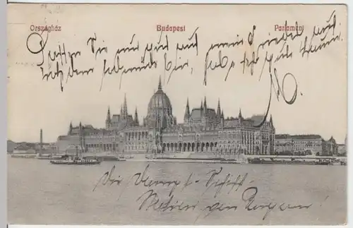 (14838) AK Budapest, Parlament, vor 1945