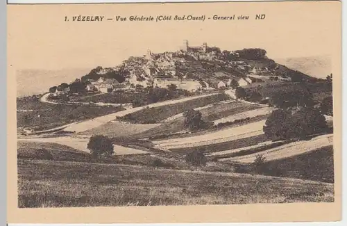 (14833) AK Vezelay, Panorama, vor 1945
