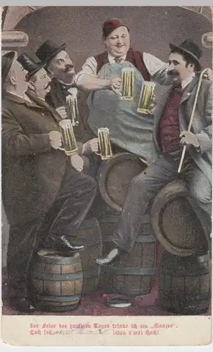 (14818) AK Sprüche, Zur Feier des heutigen Tages trinke ich 1910