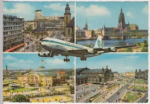 (14326) AK Frankfurt am Main, Mehrbildkarte m. Boeing 707, nach 1945