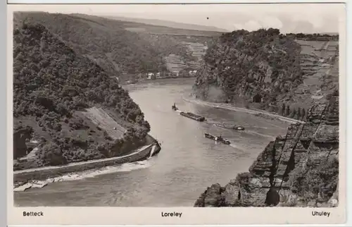 (14304) Foto AK St. Goarshausen, Loreley, Betteck, Uhuley 1952