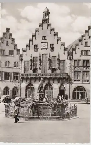 (14064) Foto AK Frankfurt am Main, Römer, Gerechtigkeitsbrunnen 1958