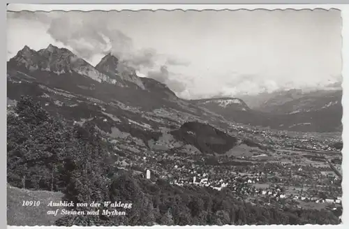 (14020) Foto AK Steinen, Schwyz, Panorama, Mythen, nach 1945