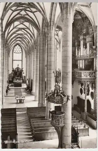 (14004) Foto AK Nördlingen, St.-Georgs-Kirche, Inneres, nach 1945