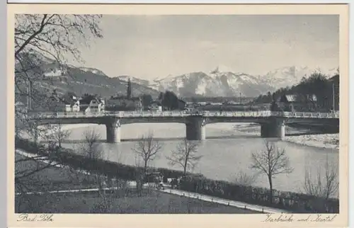 (13858) AK Bad Tölz, Isarbrücke, Isartal 1951