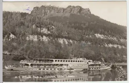 (13787) Foto AK Lilienstein, Sächs. Schweiz, MS "Wilhelm Pieck" 1967