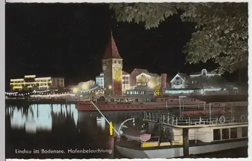 (13768) Foto AK Lindau, Bodensee, Hafen, nach 1945