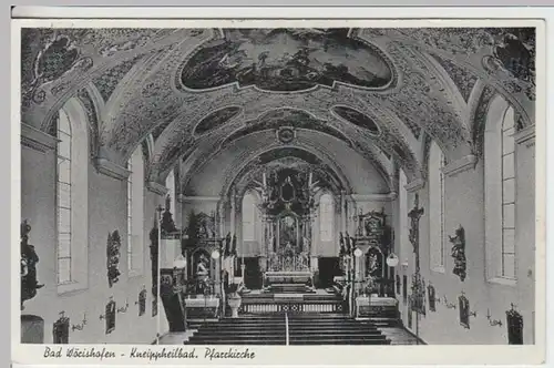 (13681) AK Bad Wörishofen, Pfarrkirche, Innenraum 1956