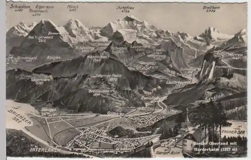 (13664) Foto AK Interlaken, Karte, nach 1945