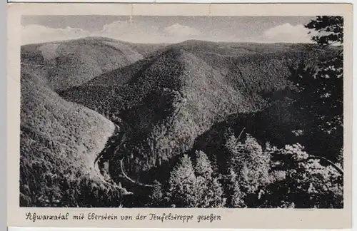 (13647) AK Schwarzatal, Eberstein, Blick von Teufelstreppe 1954