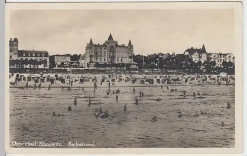 (13550) Foto AK Zinnowitz, Strand 1930