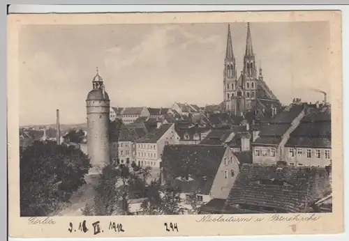 (13548) AK Görlitz, Oberlausitz, Nikolaiturm, Peterskirche 1912