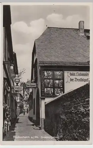 (13528) Foto AK Rüdesheim am Rhein, Drosselgasse 1937