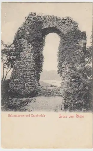 (13519) AK Gruß vom Rhein, Rolandsbogen, Drachenfels, bis 1905