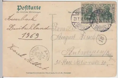 (13430) AK Auerbach, Bensheim, Schloss 1906