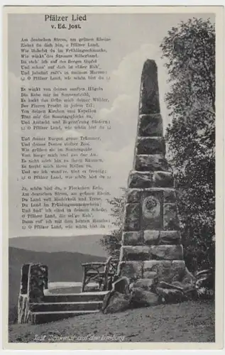 (13413) AK Kloster Limburg, Jost Denkmal, Pfälzer Lied 1938